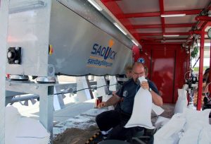 Sandsackfüllmaschine Fachzug Hochwasserschutz Goslar